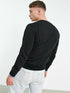 CHAMPION COTTON BLEND SWEATSHIRT WITH FRONT LOGO LETTERING - BLACK